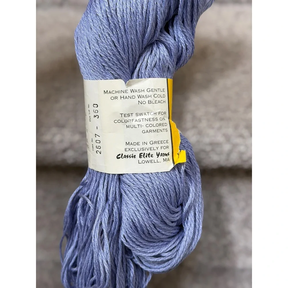 Vintage Classic Elite Yarns Provence Mercerized‎ Egyptian Cotton Yarn Lavender